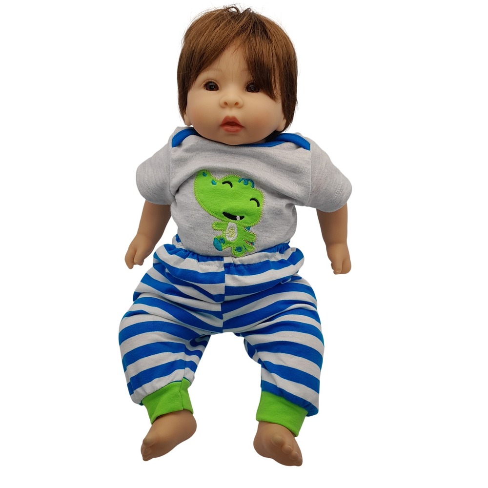 Lifelike Reborn Baby Doll Boy 15 Inch Weighted Cloth Body Dinosaur Outfit 15"